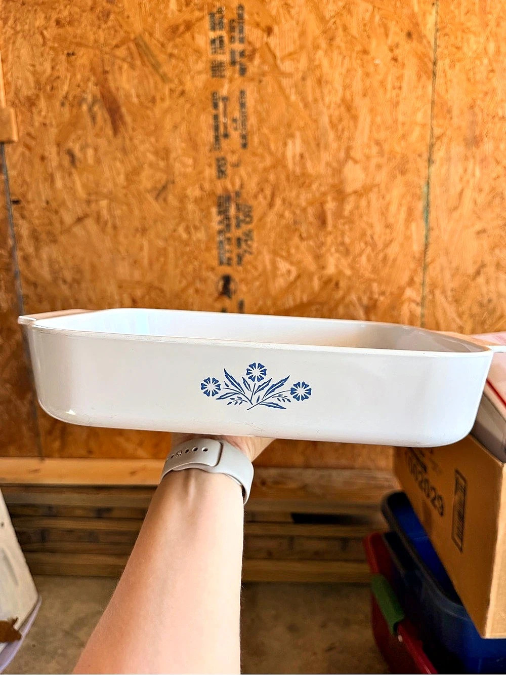 CorningWare Blue Cornflower Open Roaster / Lasagna Pan White & Blue